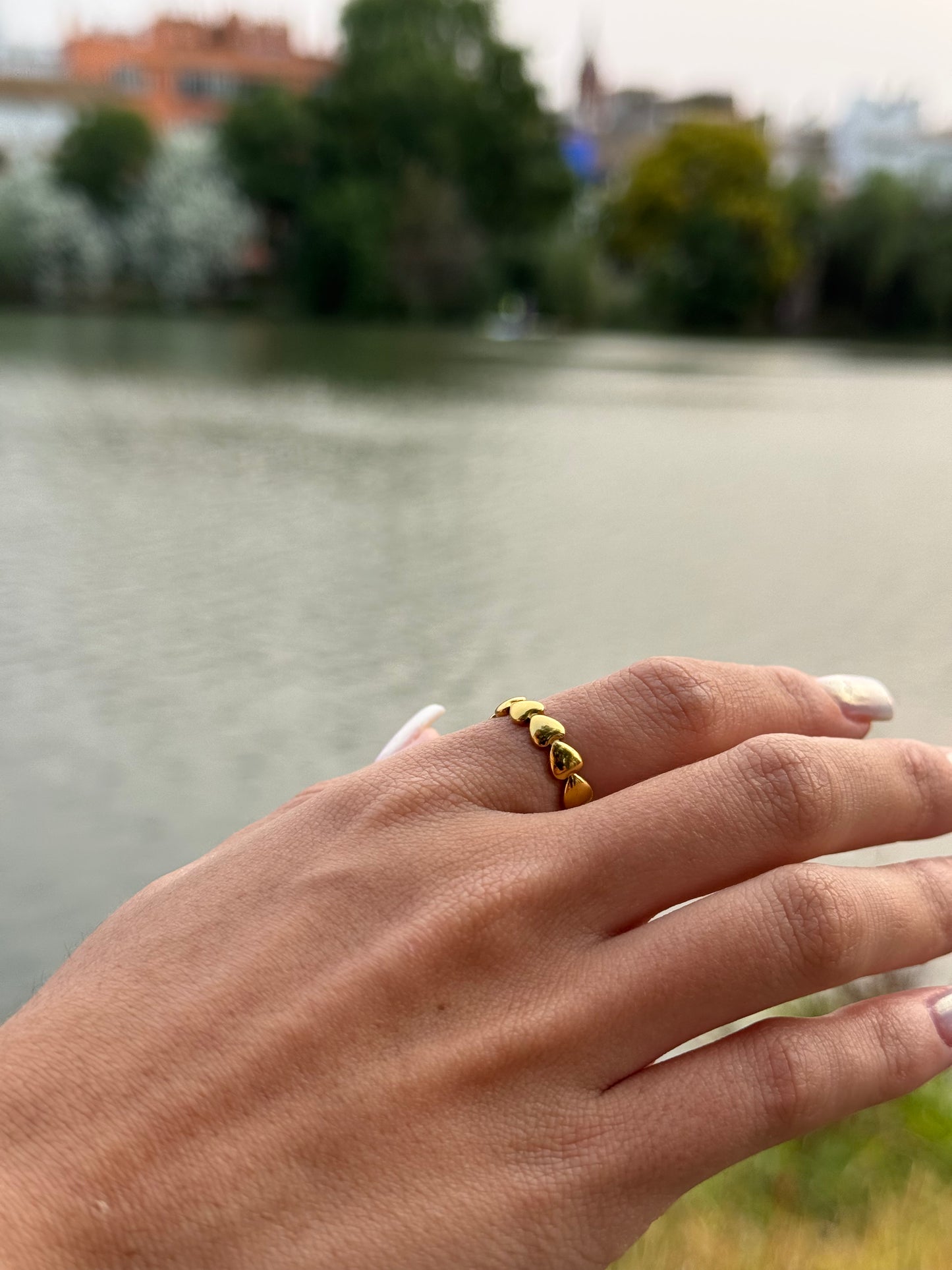 Pack Colgante y Anillo de Acero inoxidable Bañado en Oro 18k. Zéa